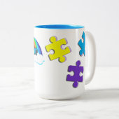 自閉症ア誇りを持ったウンティパステルパズル ツートーンマグカップ (正面右)