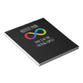 自閉症インフィニティシンボルニューロダイバーシティTシャツ ノートパッド (アングル)