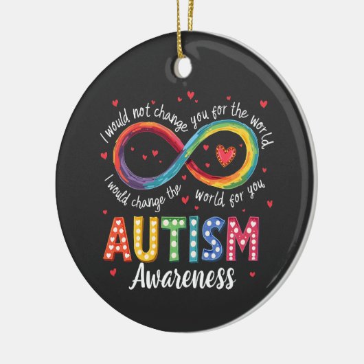 自閉症インフィニティシンボル自閉症啓発月 セラミックオーナメント (左)