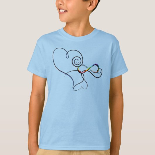 自閉症インフィニティハート Tシャツ (正面)