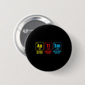 自閉症エレメント周期表 アウェアネス ASD メンズ 缶バッジ (正面&裏面)