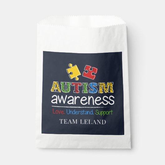 自閉症カスタム意識の愛を理解するサポート フェイバーバッグ (正面)