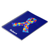 自閉症カスタム意識リボンチームブルー ノートブック (左側)