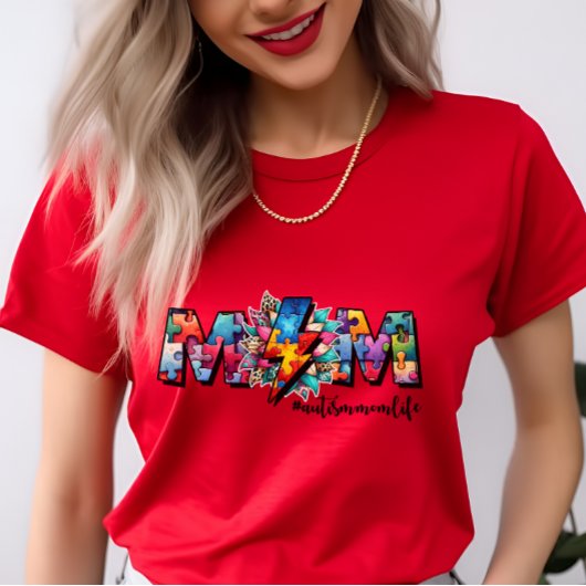 自閉症カラフルパズルピースTシャツ Tシャツ