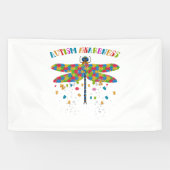 自閉症カラフル意識の日のためのトンボ 横断幕 (横)