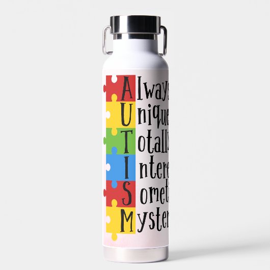 自閉症カラフル擁護 ウォーターボトル (正面)