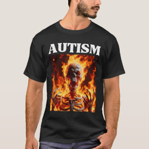 自閉症クおもしろいリンジエギー懸命スケルトンミームフレイムス Tシャツ