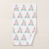 自閉症クリスマスツリー バスタオルセット (ハンドタオル)