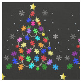 自閉症クリスマスツリー ファブリック (クローズアップ)