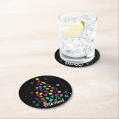 自閉症クリスマスツリー ラウンドペーパーコースター (インサイチュ)