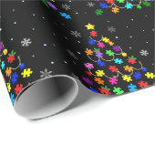自閉症クリスマスツリー ラッピングペーパー (ロールコーナー)