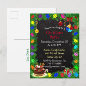 自閉症クリスマスパーティの招待状はがき インビテーションポストカード (正面/裏面)