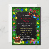 自閉症クリスマスパーティー インビテーションポストカード (正面/裏面)