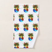 自閉症クリスマスボーブル バスタオルセット (ハンドタオル)