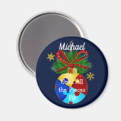 自閉症クリスマスボーブル マグネット (正面/裏面)