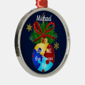 自閉症クリスマスボーブル メタルオーナメント (右)