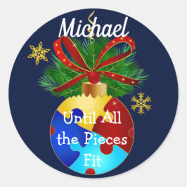 自閉症クリスマスボーブル ラウンドシール