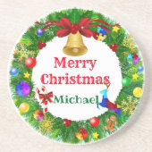 自閉症クリスマスリース コースター (正面)