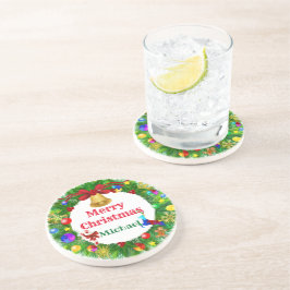 自閉症クリスマスリース コースター