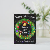 自閉症クリスマスリース シーズンポストカード (スタンド正面)