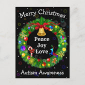 自閉症クリスマスリース シーズンポストカード (正面)