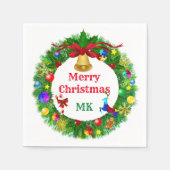 自閉症クリスマスリース スタンダードカクテルナプキン (正面)