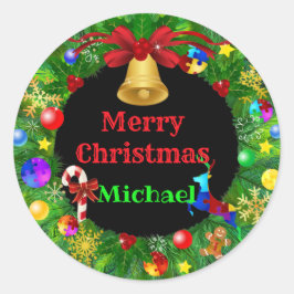 自閉症クリスマスリース ラウンドシール