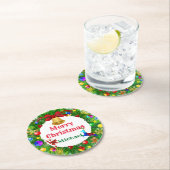 自閉症クリスマスリース ラウンドペーパーコースター (インサイチュ)