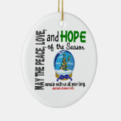 自閉症クリスマス3スノーグローブオーナメント セラミックオーナメント (右)