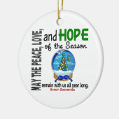 自閉症クリスマス3スノーグローブオーナメント セラミックオーナメント (左)