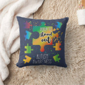 自閉症グラデーション生まれの意識を際立たせるパズル クッション (ブランケット)