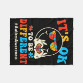 自閉症グルーヴィ違うースマイル顔パズルにOk フリースブランケット (正面(横))