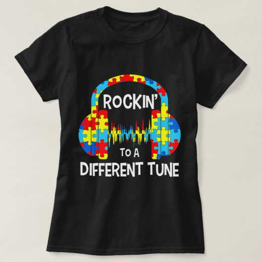 自閉症ゲーム – ゲームの曲違うにロッキング Tシャツ (デザイン正面)