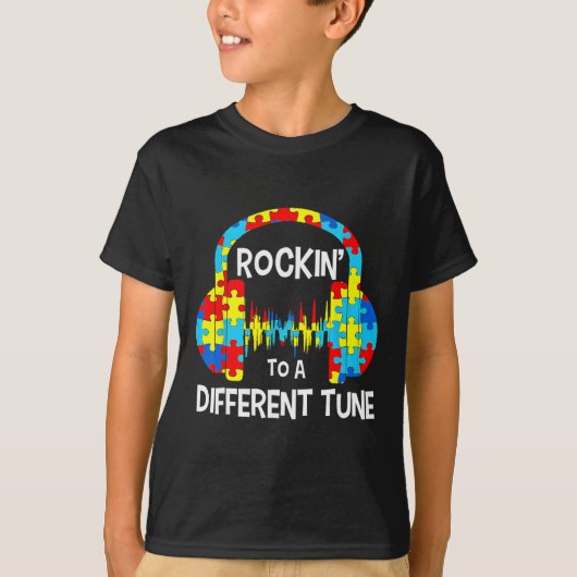 自閉症ゲーム - 違うリズムに揺れるゲーム用 Tシャツ (正面)