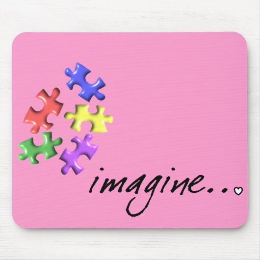 自閉症サポートギフトはデザインを"想像します" マウスパッド (正面)