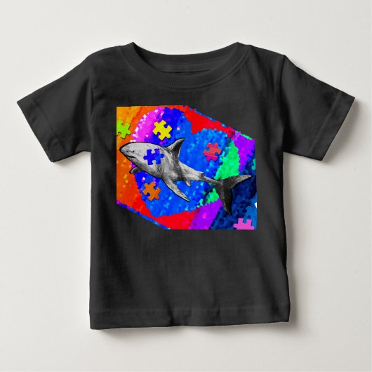 自閉症サメ ベビーTシャツ (正面)