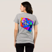自閉症サメ 女性 グレー トライブレンドＴシャツ (裏面全面)