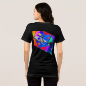 自閉症サメ 女性 ブラック トライブレンドTシャツ (裏面全面)