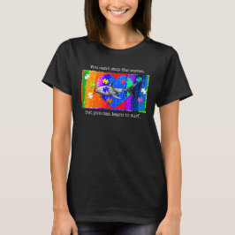 自閉症サメ 女性 ブラック Tシャツ