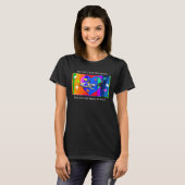 自閉症サメ 女性 ブラック Tシャツ (正面フル)