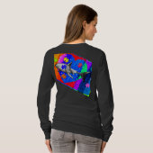 自閉症サメ 女性 ブラック Tシャツ (裏面フル)