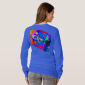 自閉症サメ 女性 青 Tシャツ (裏面フル)