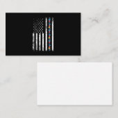 自閉症シャツ米国国旗パズル 名刺 (正面/裏面)