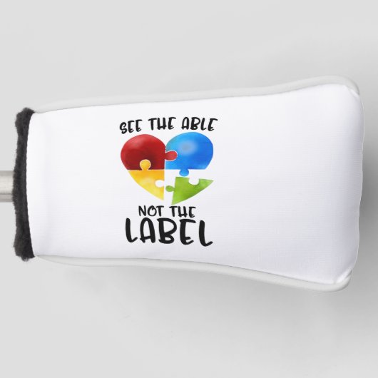 自閉症シャツ、自閉症に関する認識に関する母親 ゴルフヘッドカバー (正面)