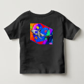 自閉症シャーク 3T ブラック トドラーTシャツ (裏面)