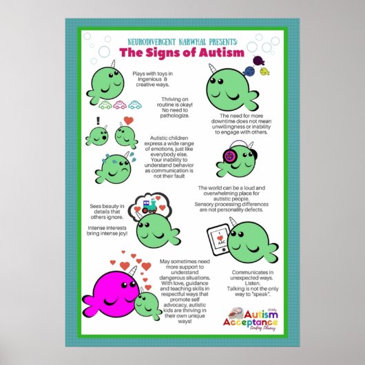 自閉症シンボルや象徴 ポスター (正面)