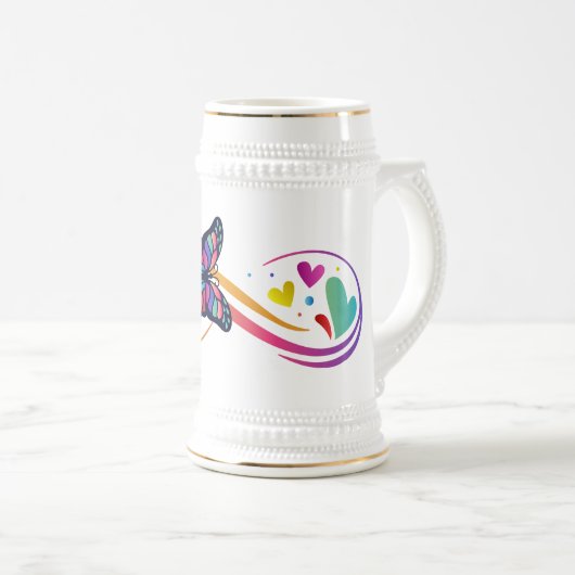 自閉症シンボルギフトマグ ビールジョッキ (正面右)