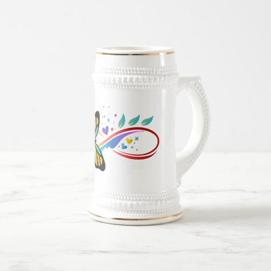 自閉症シンボルギフトマグ ビールジョッキ (正面右)