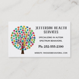 自閉症ジグソカラフルーパズルツリー 名刺