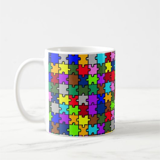 自閉症ジグソー コーヒーマグカップ (左)